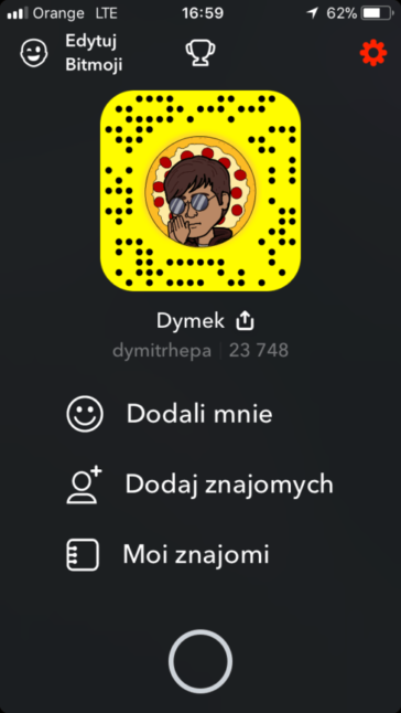snapchat profil dymek